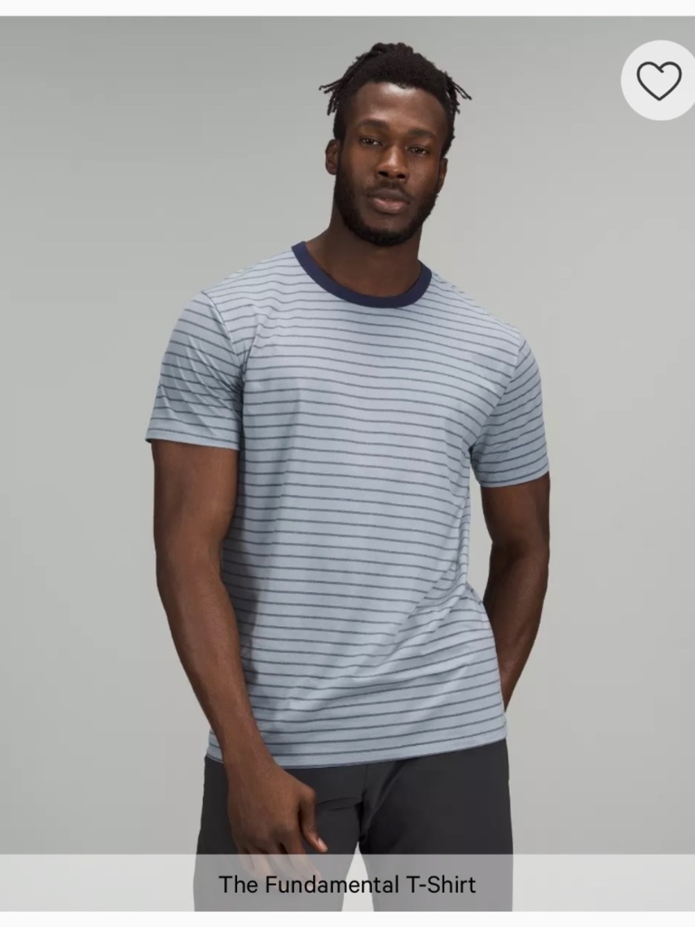 Lululemon The Fundamental T-Shirt Blue Striped Cotton Lightweight Stretch  Large